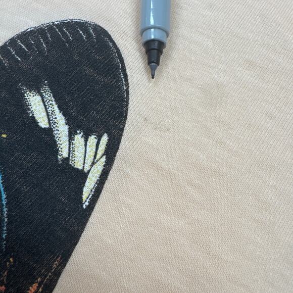 Vintage Harlequin Butterfly Graphic T-Shirt Salmon Large Single Stitch USA - Picture 10 of 12